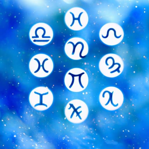 Zodiac Signs on Sky Blue, Oil Painting Style