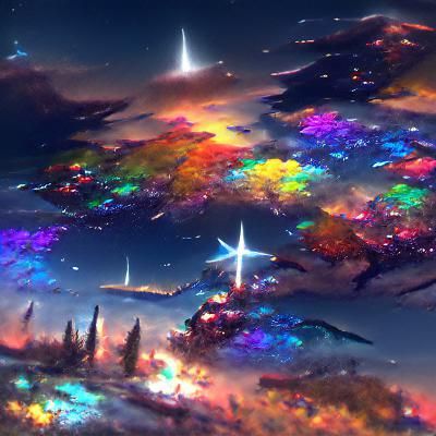 Colorful Twinkling Stars in Holographic Night Sky