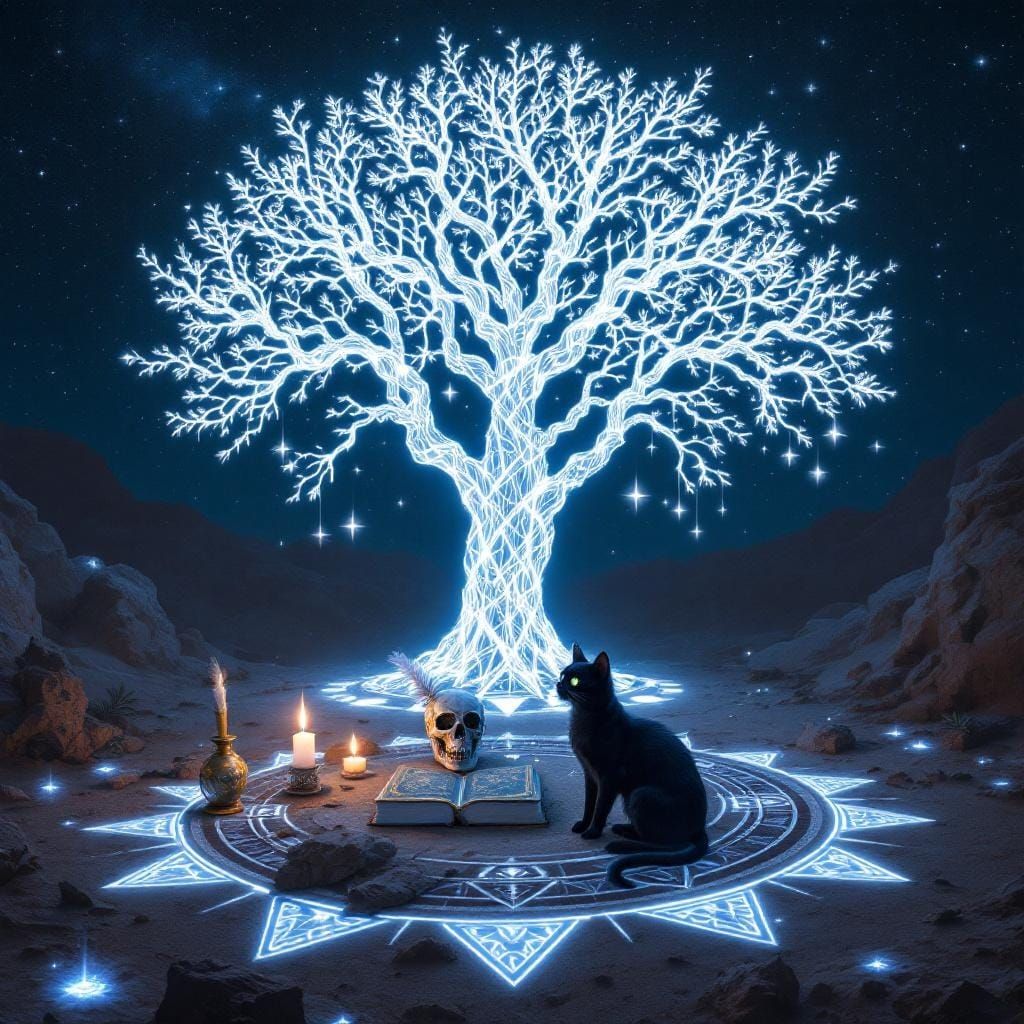 Glowing Tree of Life in Cosmic Landscape