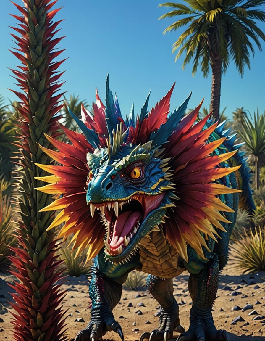 Iridescent Quill Monster in Hyper-Realistic Detail