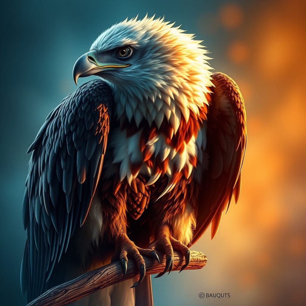 Majestic Eagle in Hyperrealistic Color