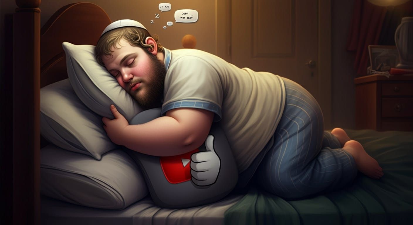 Stylish Hasidic Man in Playful Slumber