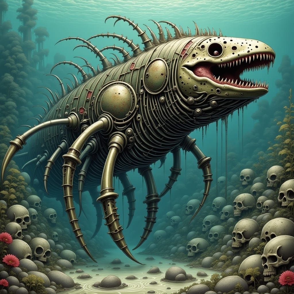 Corroded Biomechanical Undead Leviathan in Sunken City