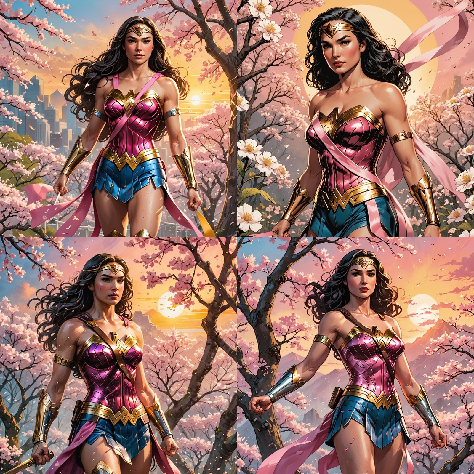 Wonder Woman with Pink Ribbon Sash