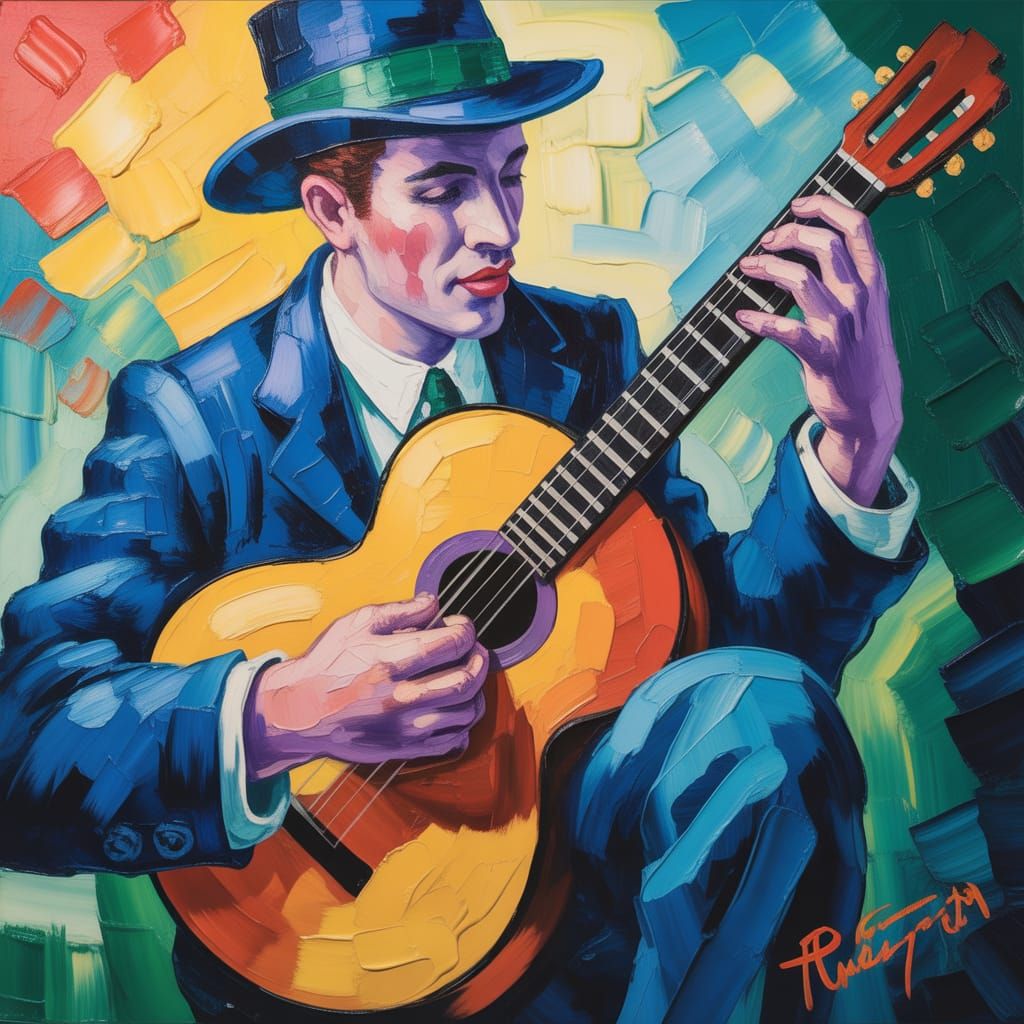 A vibrant, expressive style reminiscent of post-impressionis...