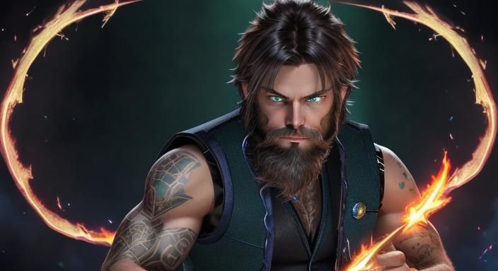 Battle Mage with Flame Covered Hands on Battlefield