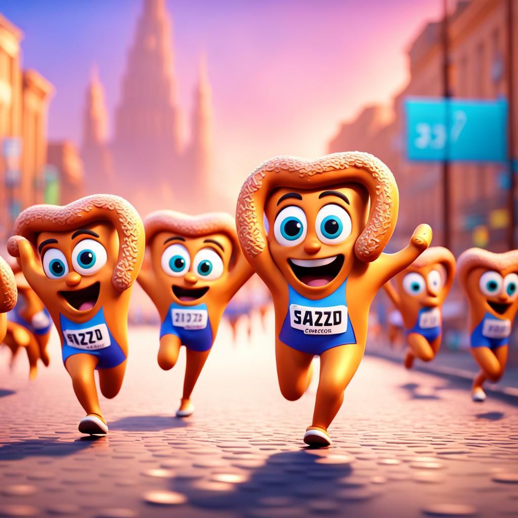 Pretzels Run Marathon: 3D Animated Concept Art