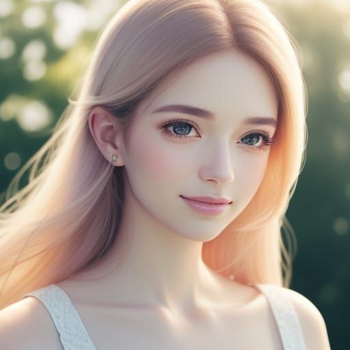 Elegant Portrait of a Girl with Gentle Smile