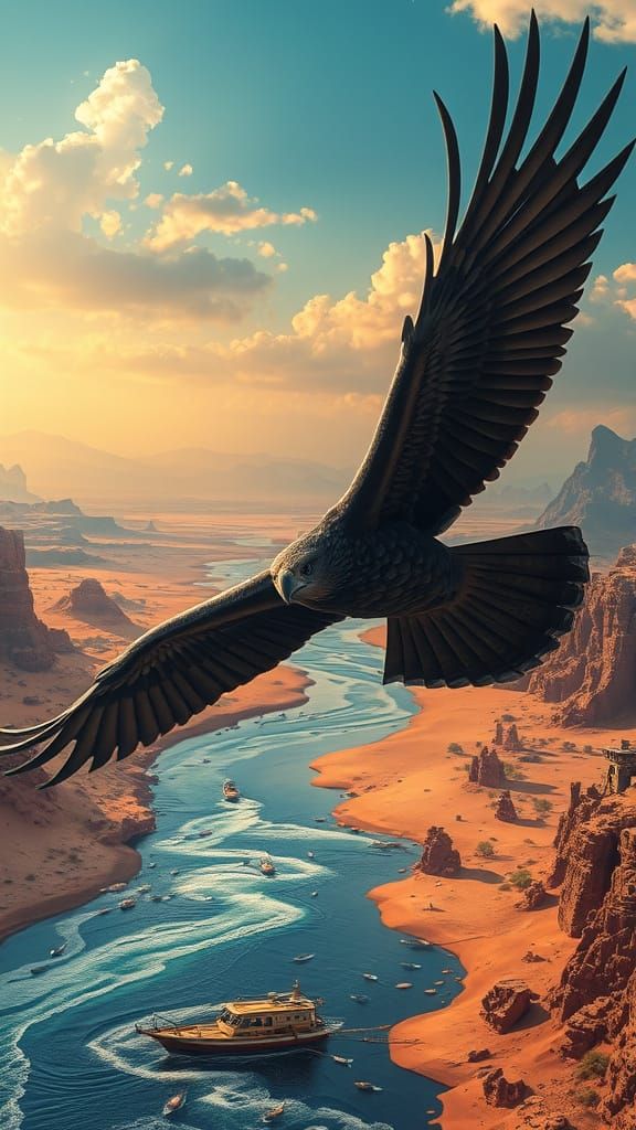 Egyptian spring time black eagle