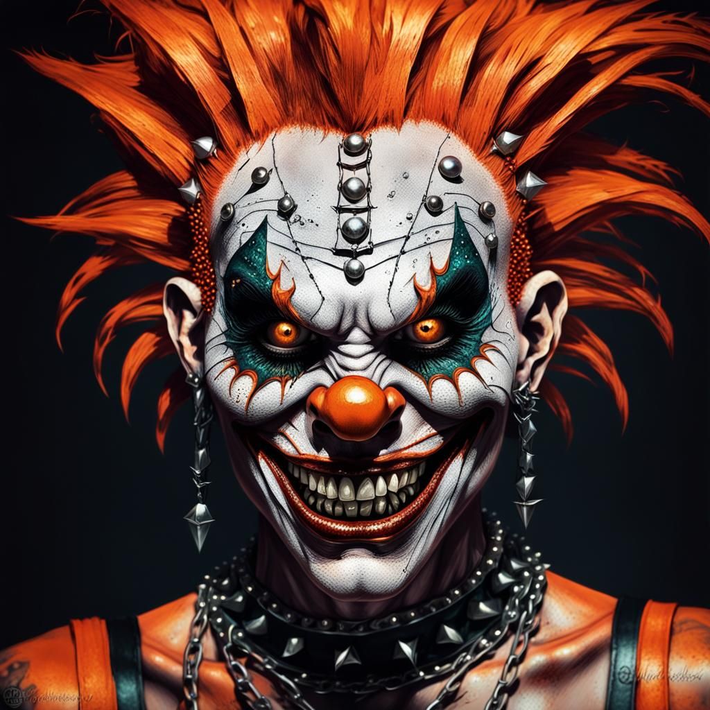 Zombie Monkey Clown in Dark Fantasy Style
