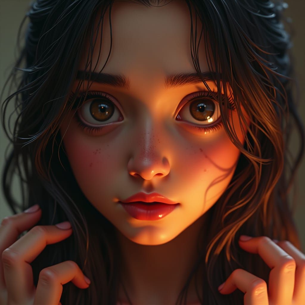 Expressive Portrait with Deep Color and Intricate Detail