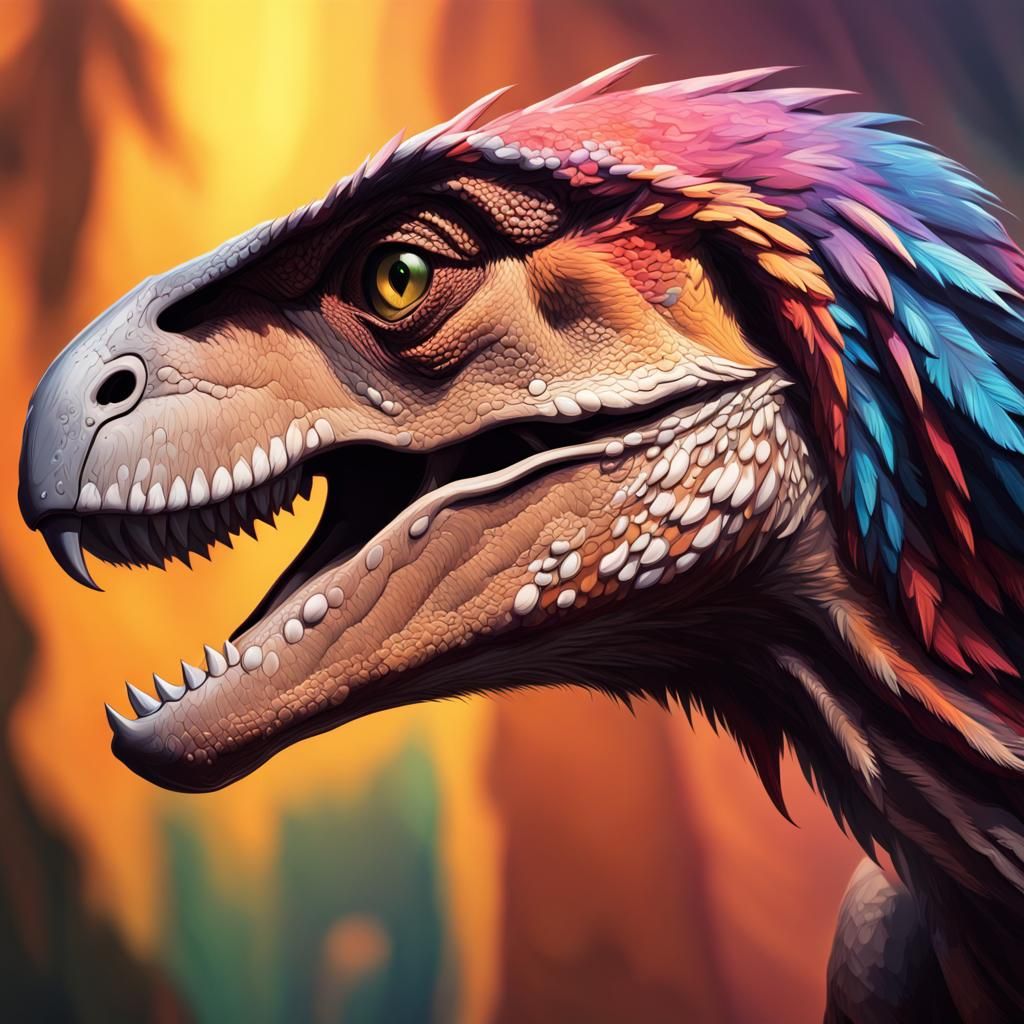 Hyperrealistic Raptor in Dramatic Splash Art