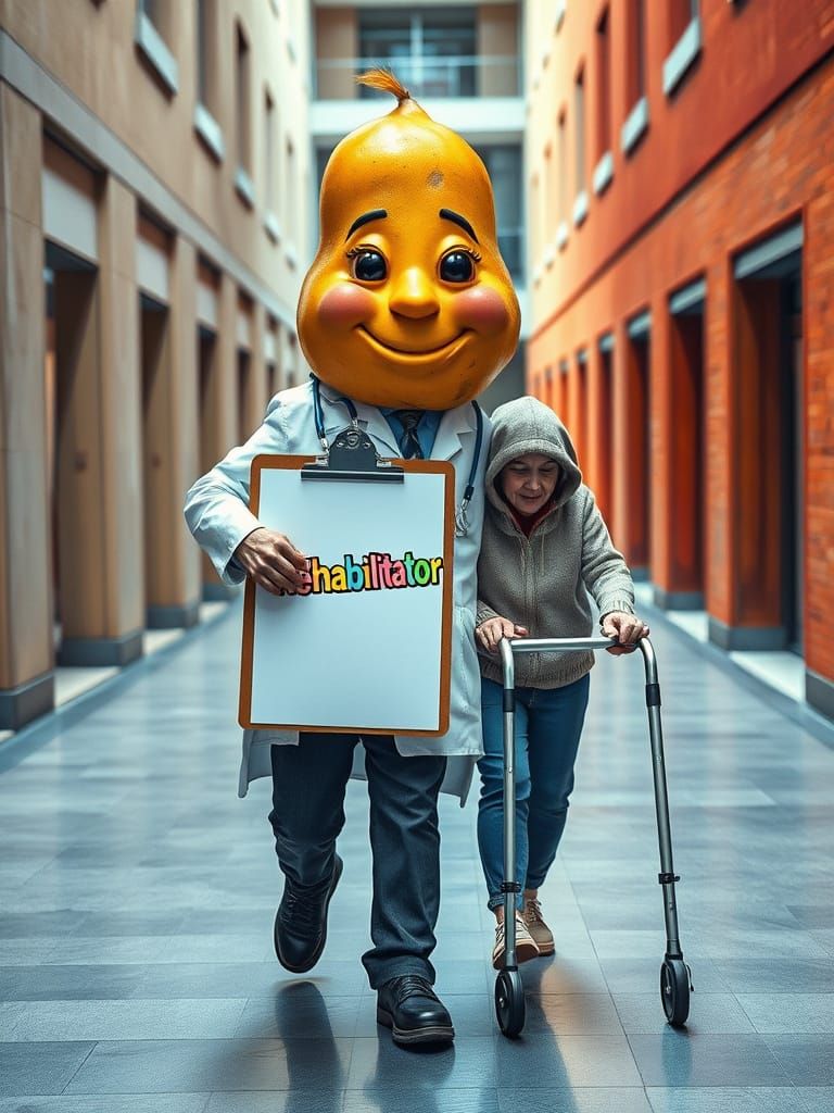 Alcohol Ink Masterpiece: Potato Doctor Helping Patient