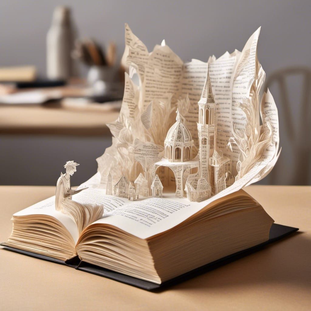 Sculpted Book Pages Form Student Reading