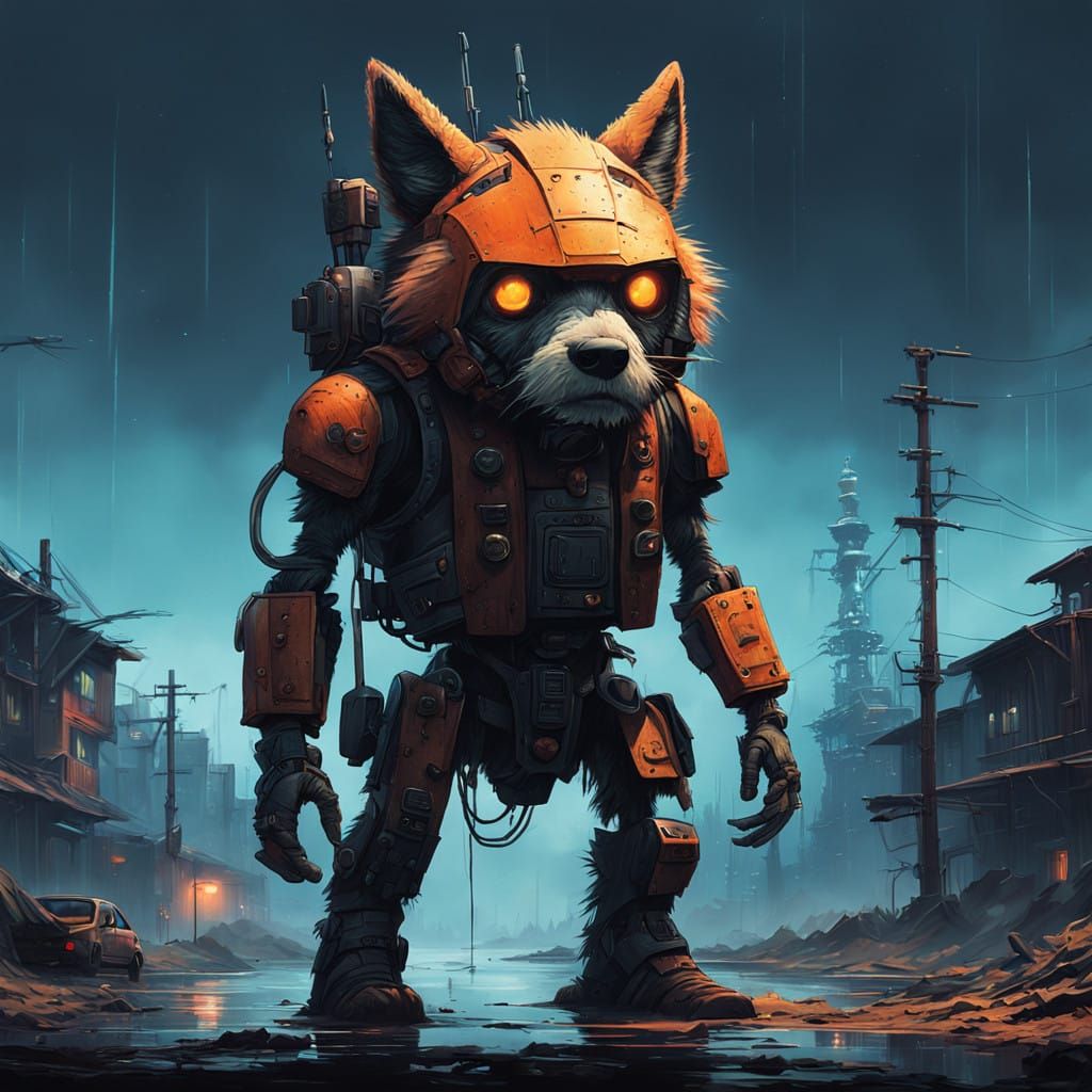 Furry Protogen Portrait in Hyper-Realistic Cinematic Style