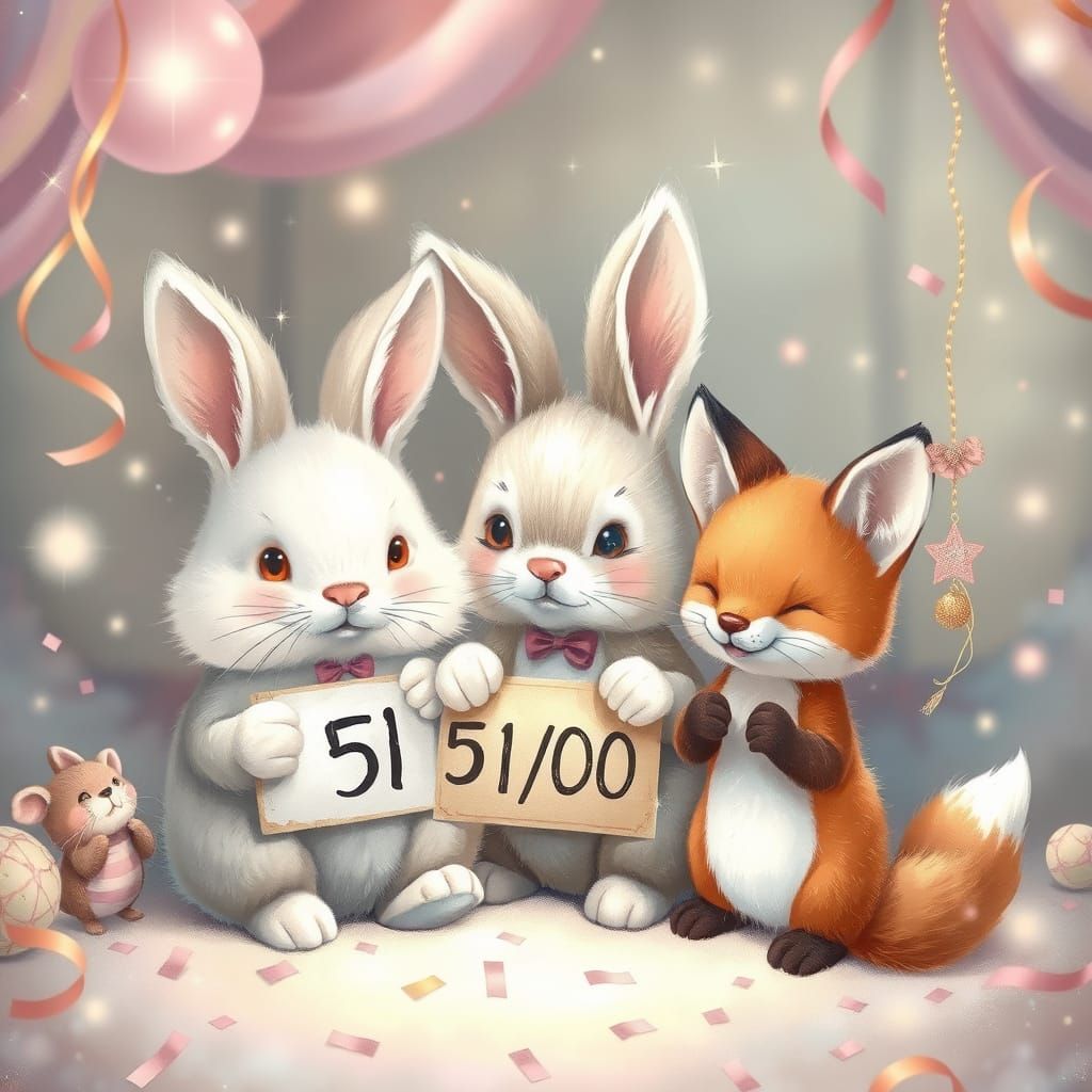 Cute Animals Celebrate Milestone in Fantasy Style