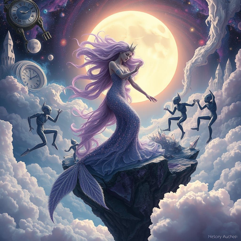 Mermaid's Amethyst Island in Galaxy: Dada Art