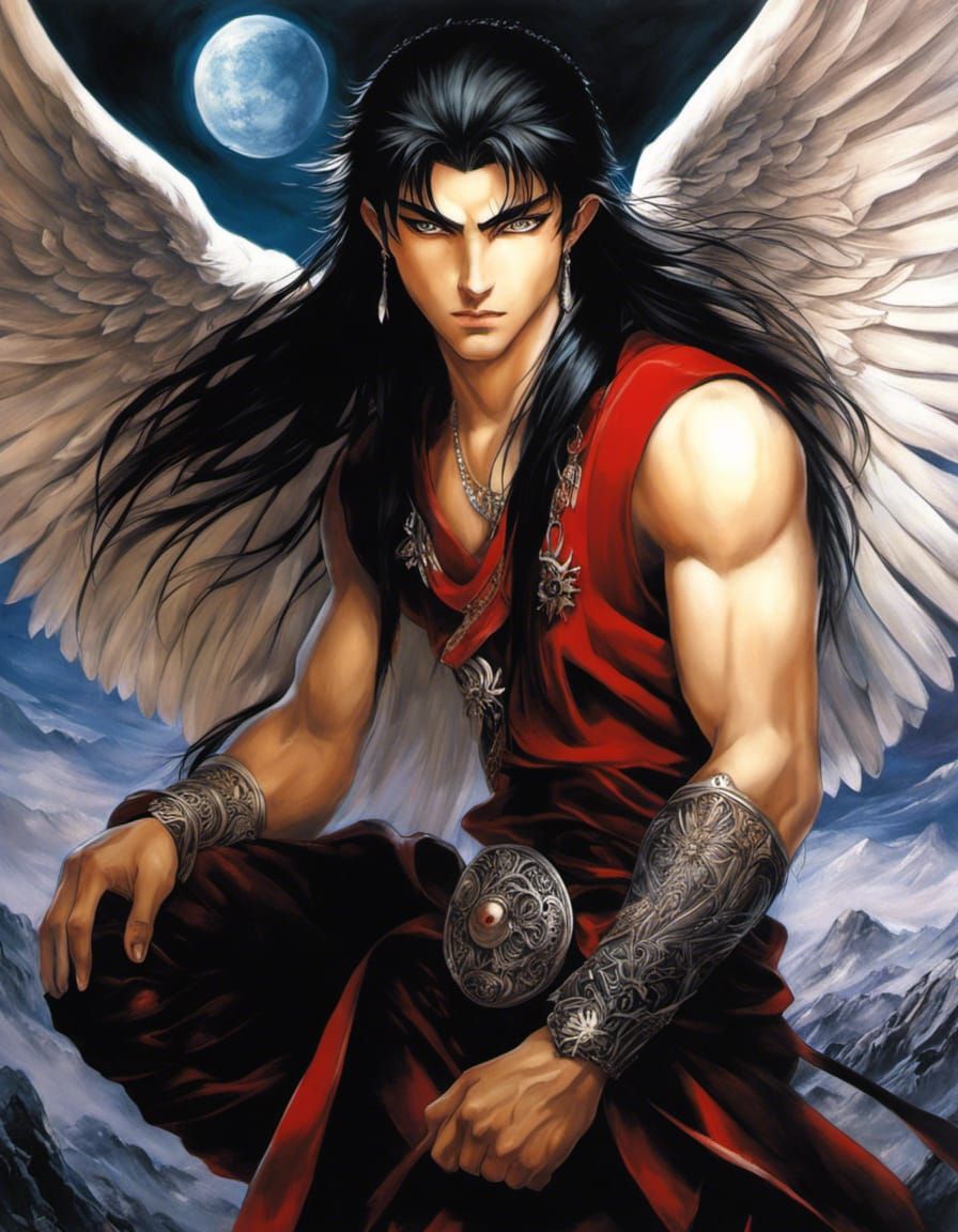 Gothic Emo Anime Character with Tattoos