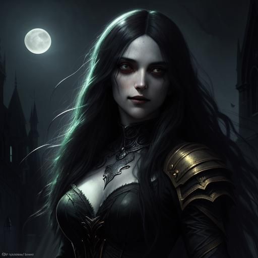 Moonlit Vampire Surrenders to Girl's Smile