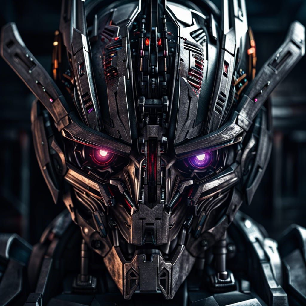 Hyperrealistic Portrait of a Decepticon Cyborg