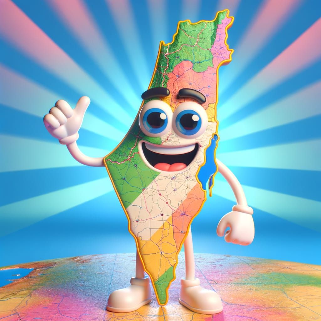 Vibrant, Talking Map of Israel in Pixar-Style