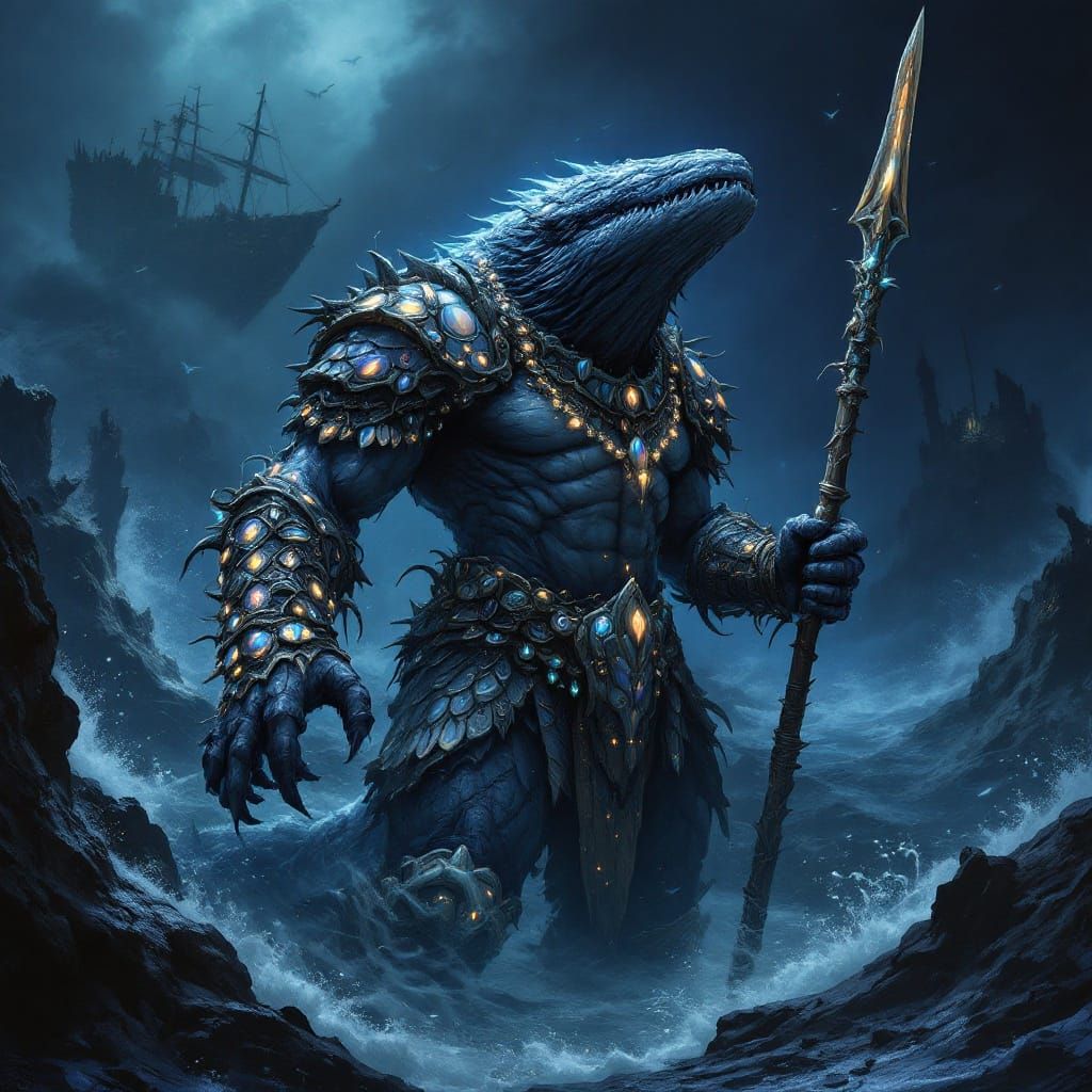 Majestic Whale Beastman in Oceanic Chain Mail Armor