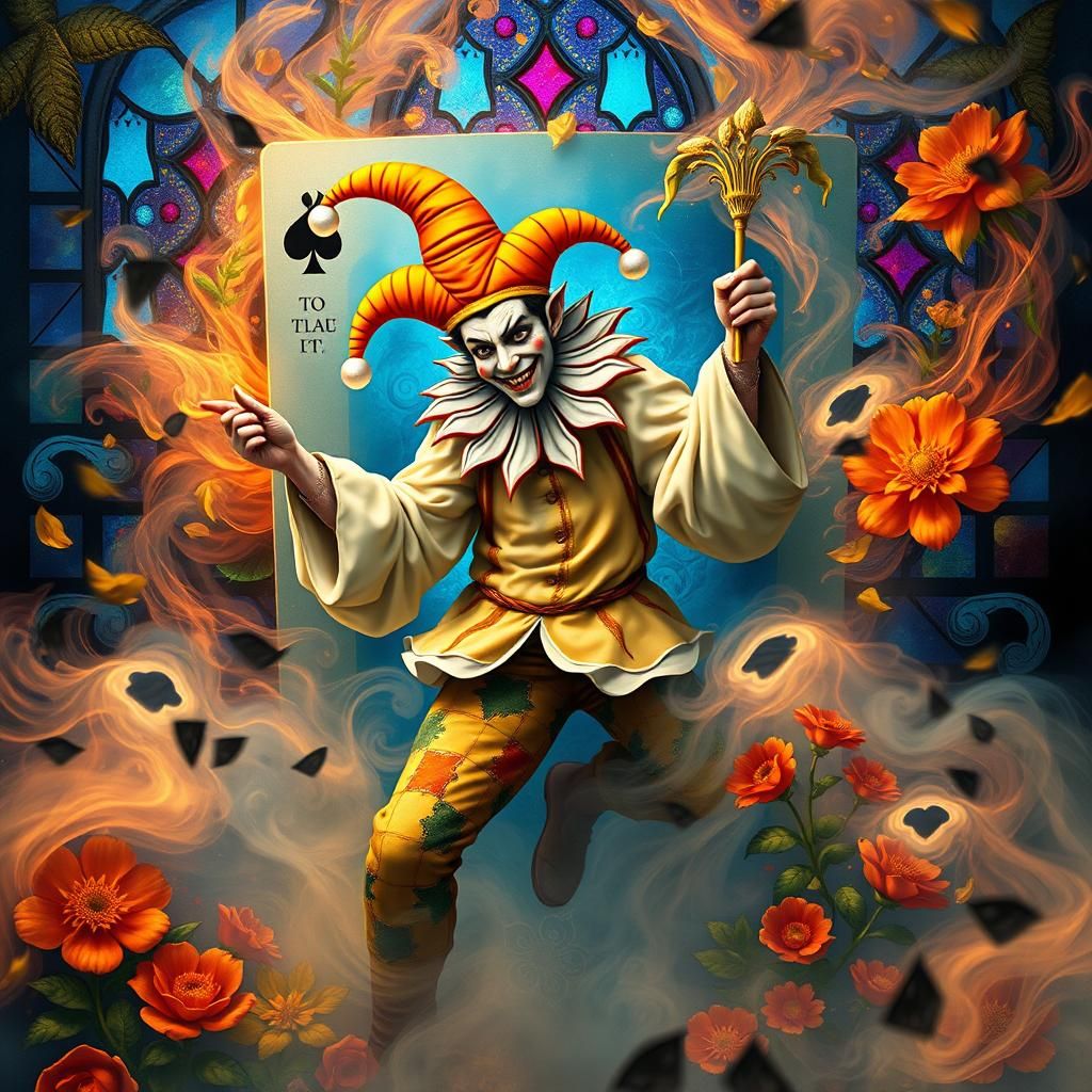 The Fool Tarot Card Breaks Free, Digital Art