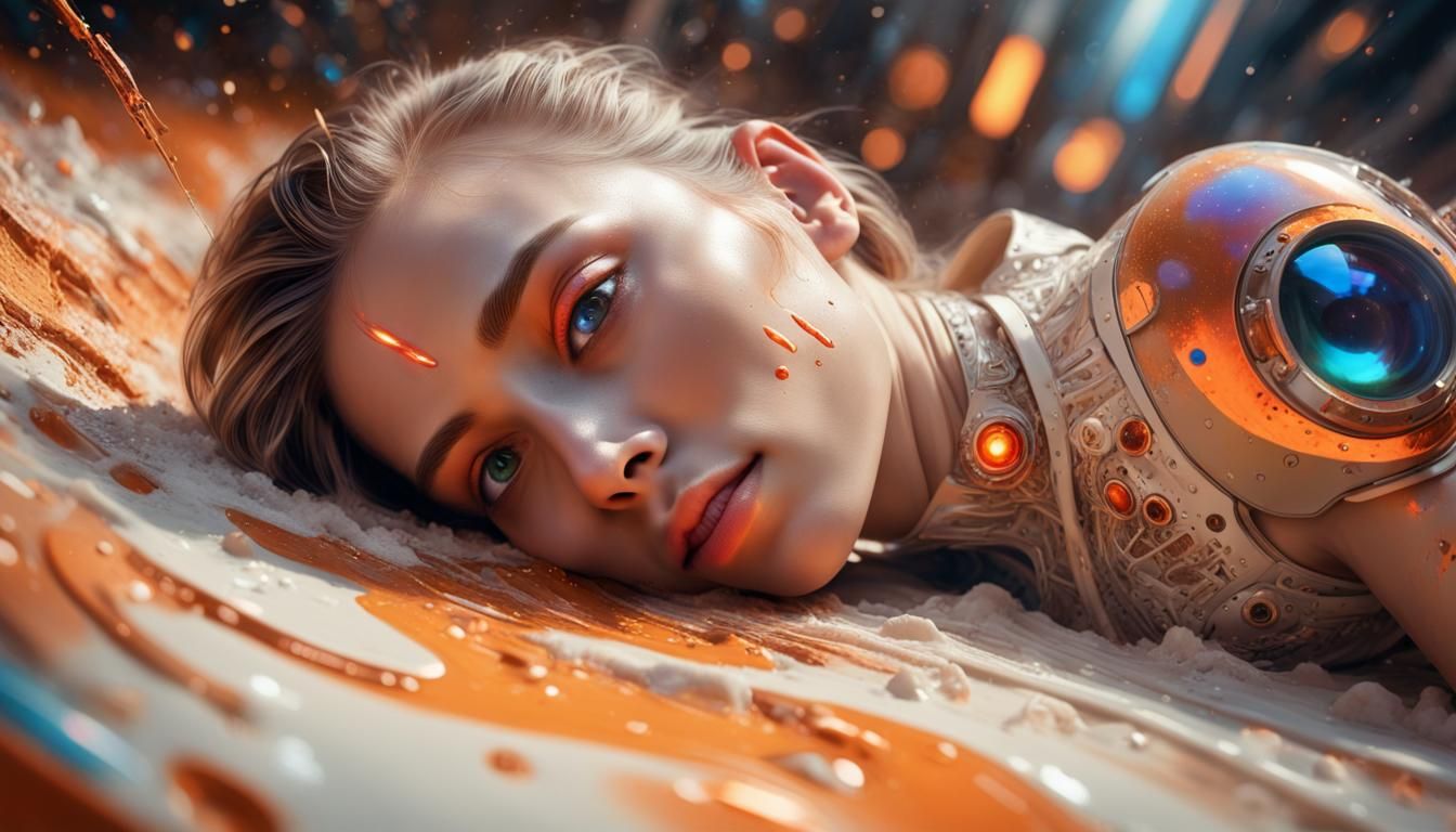 Futuristic Dystopian Scene in Speedcore Futurism