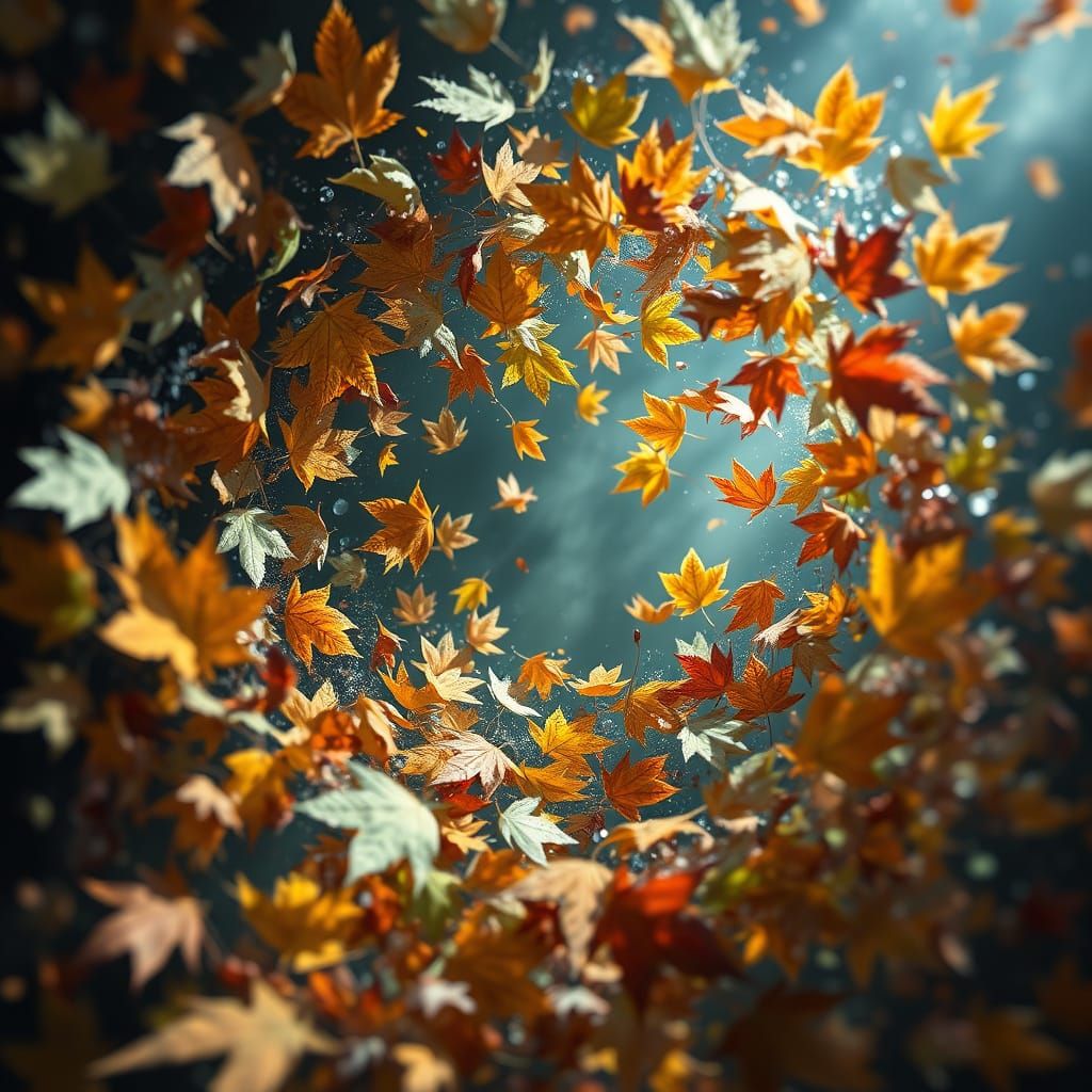 Surreal Leaf Dance in Timeless Harmony
