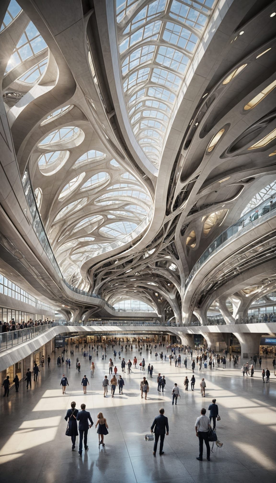Futuristic Airport Design with Fluid Architecture