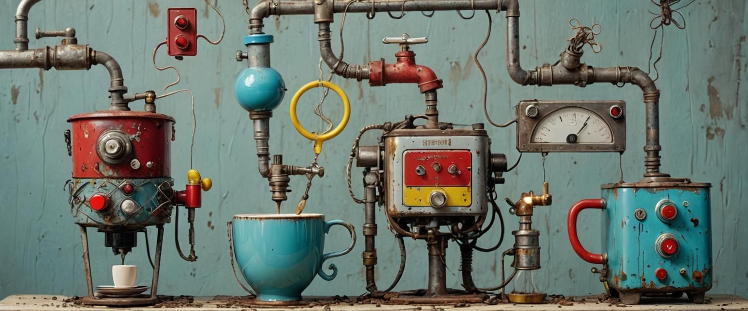 Biomechanical Surrealist Coffee Machine