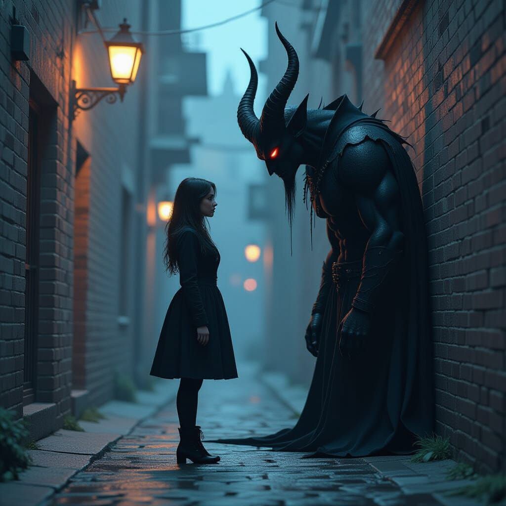 Woman's Shadow Whispers Secrets to a Demon