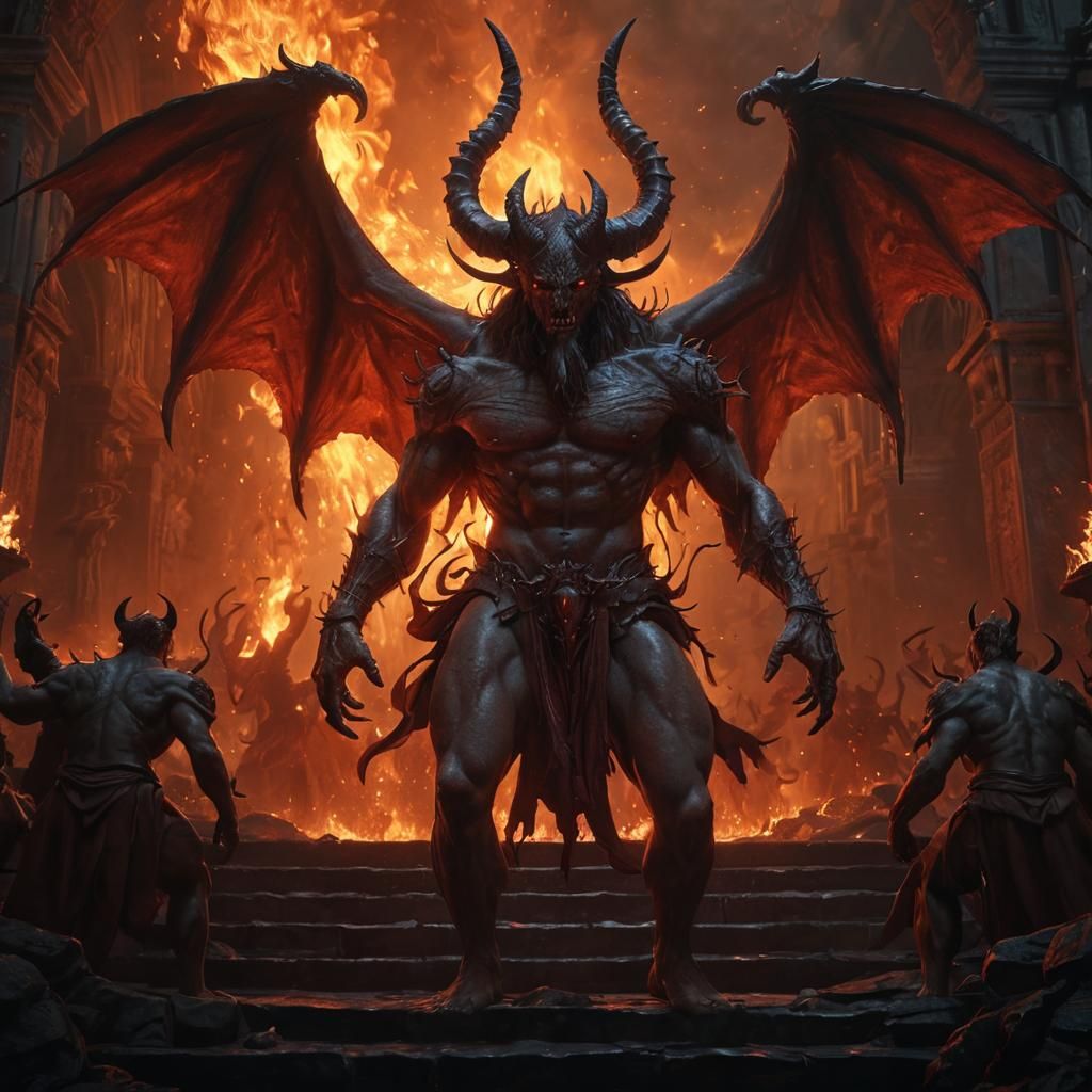 Demon in Dante's Inferno: Dark Fantasy Concept Art