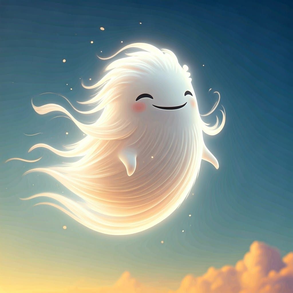 Luminescent Spirit Creature of the Wind in 3D