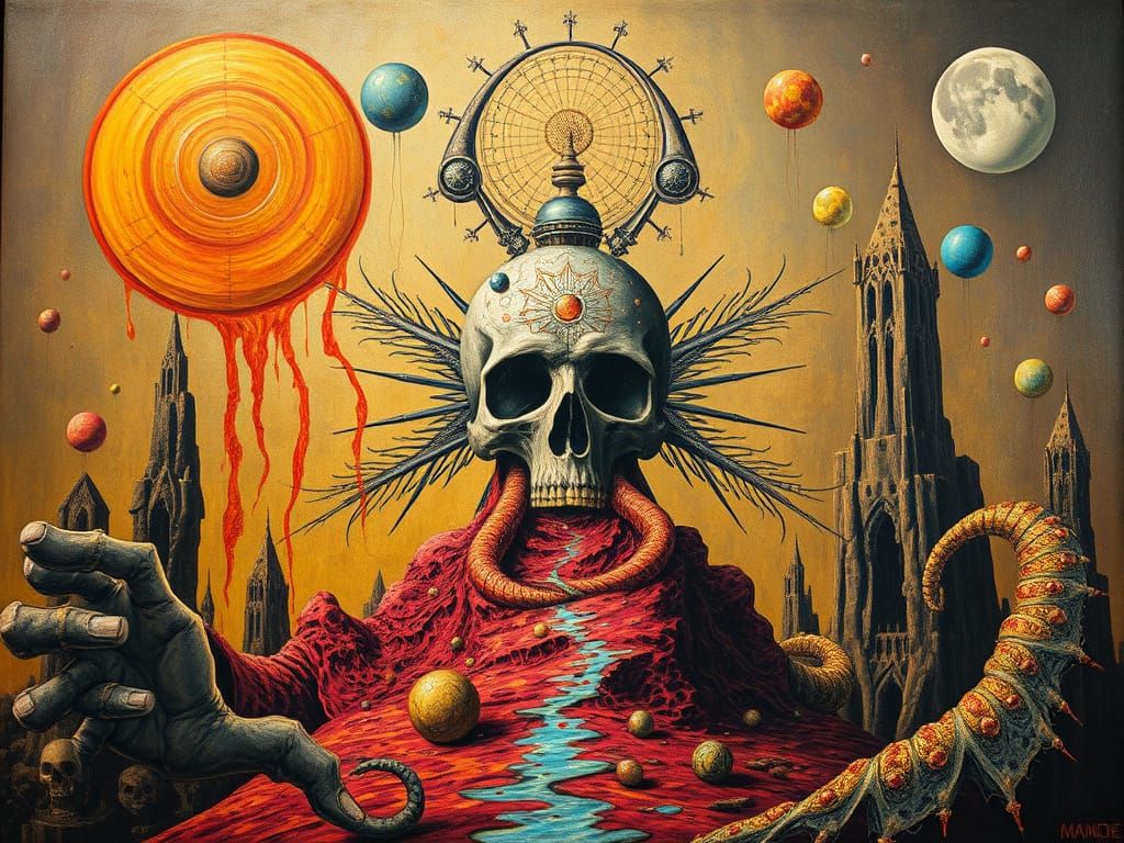 Surreal Cosmic Apocalypse in Hypermaximalist Style