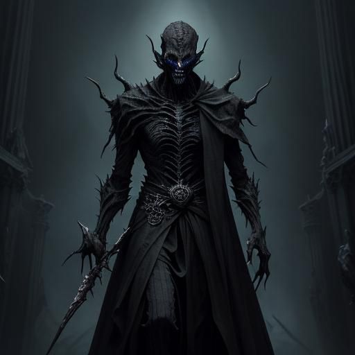 Dark Fantasy Creature in Gothic Setting