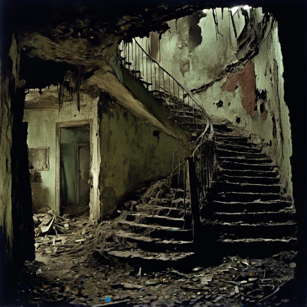 Cursed Broken Staircase in Muted Colors