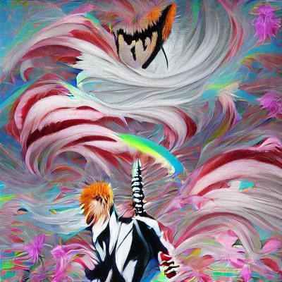 Psychedelic Ichigo Bankai Illustration