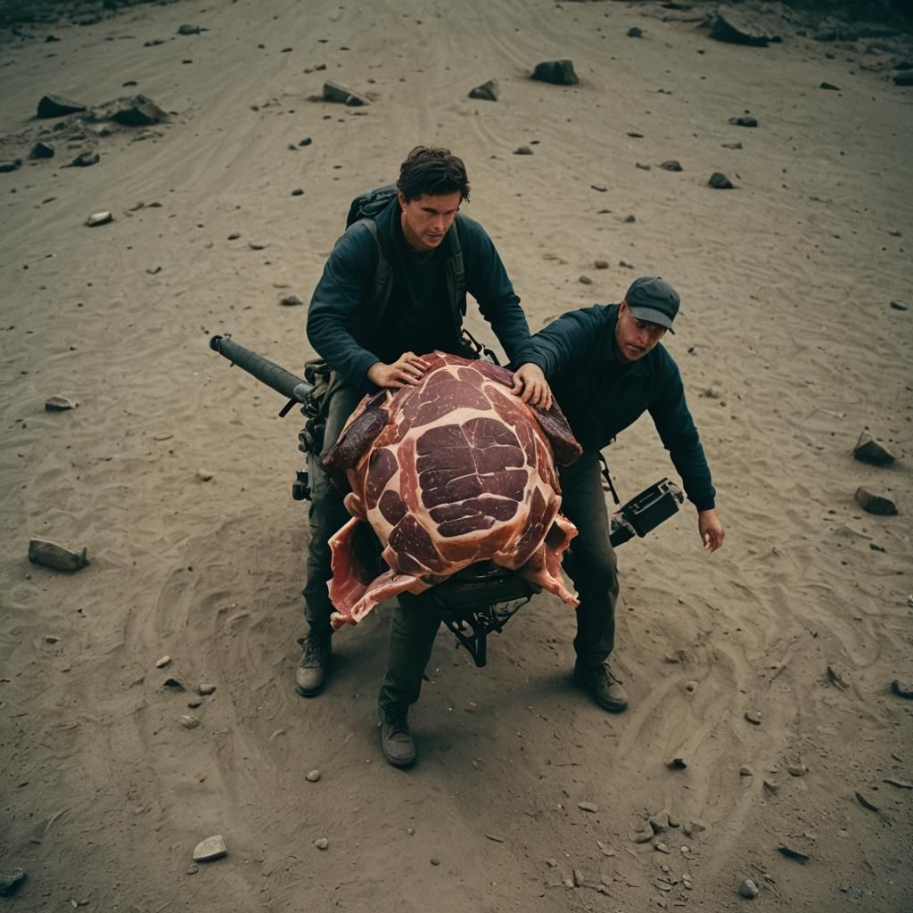 Cinematic Film Still of Ham with Film Grain