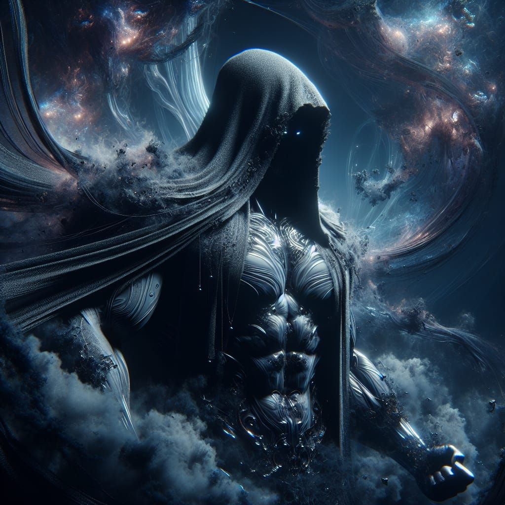 Muscular Alpha Male in Dark Fantasy Landscape