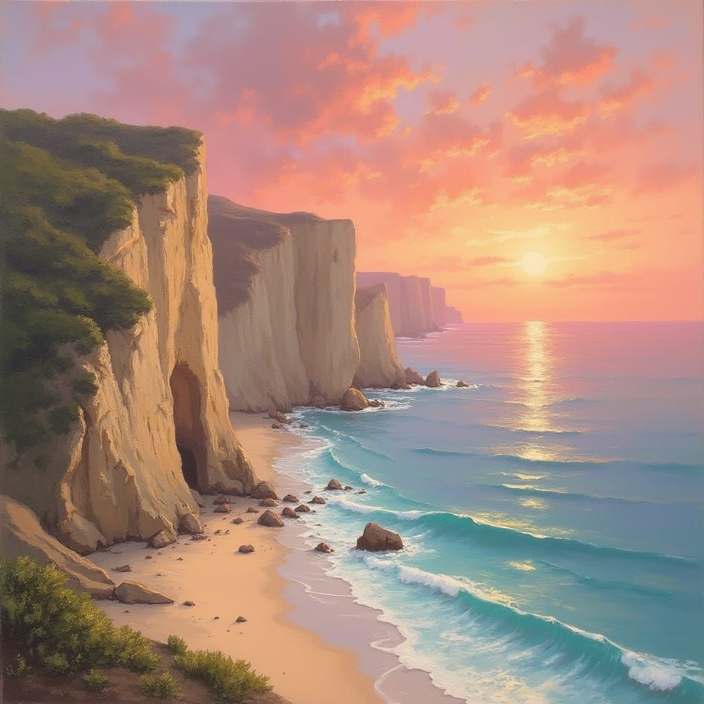 Vibrant Sunrise on Seaside Cliffs