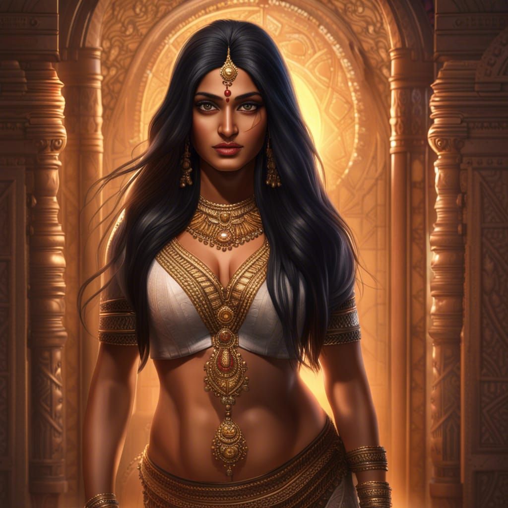 Beautiful Indian Woman in Revealing Gown, 8k