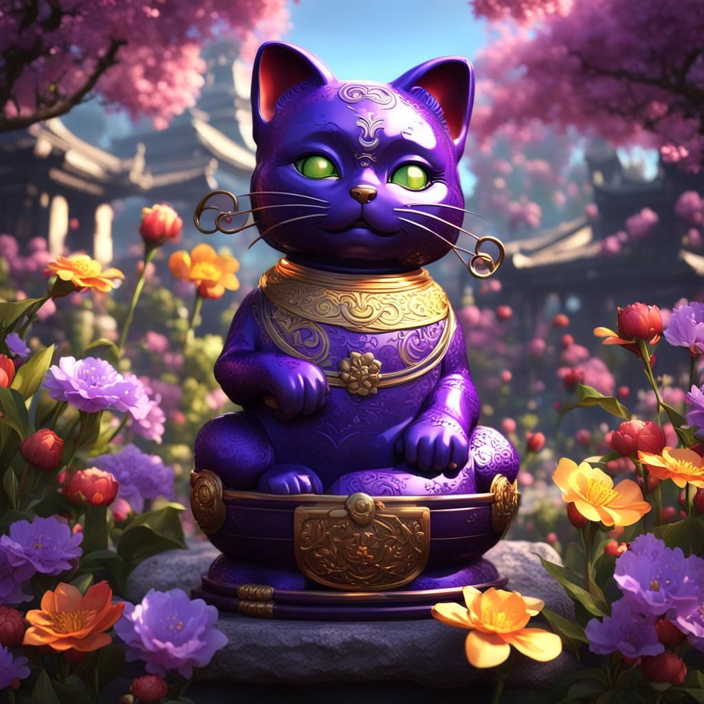 Maneki Neko Betty Boop in Dark Fantasy Style