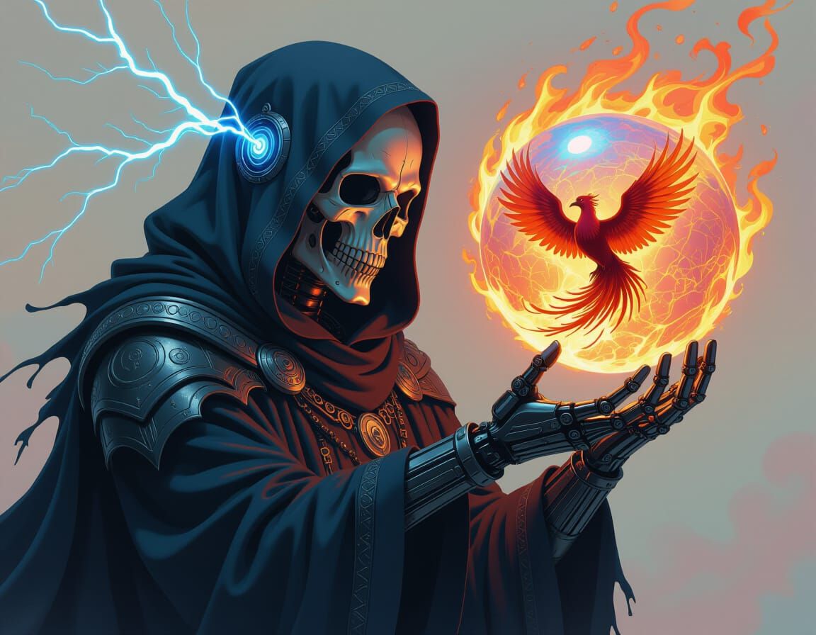 Grim Reaper Transformation with Phoenix Fire, in Cyberpunk S...