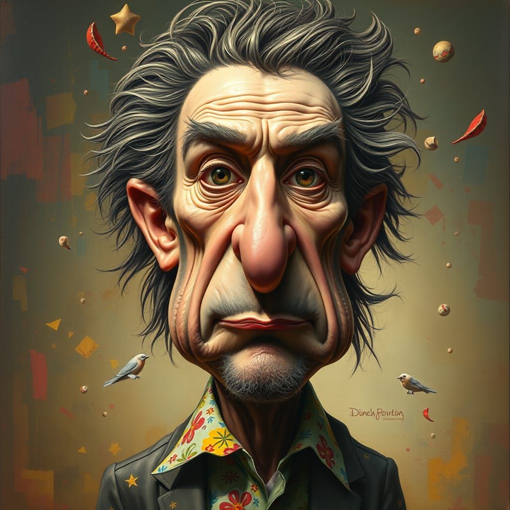 Dunning-Kruger Effect Caricature in Surrealist Oil Painting ...
