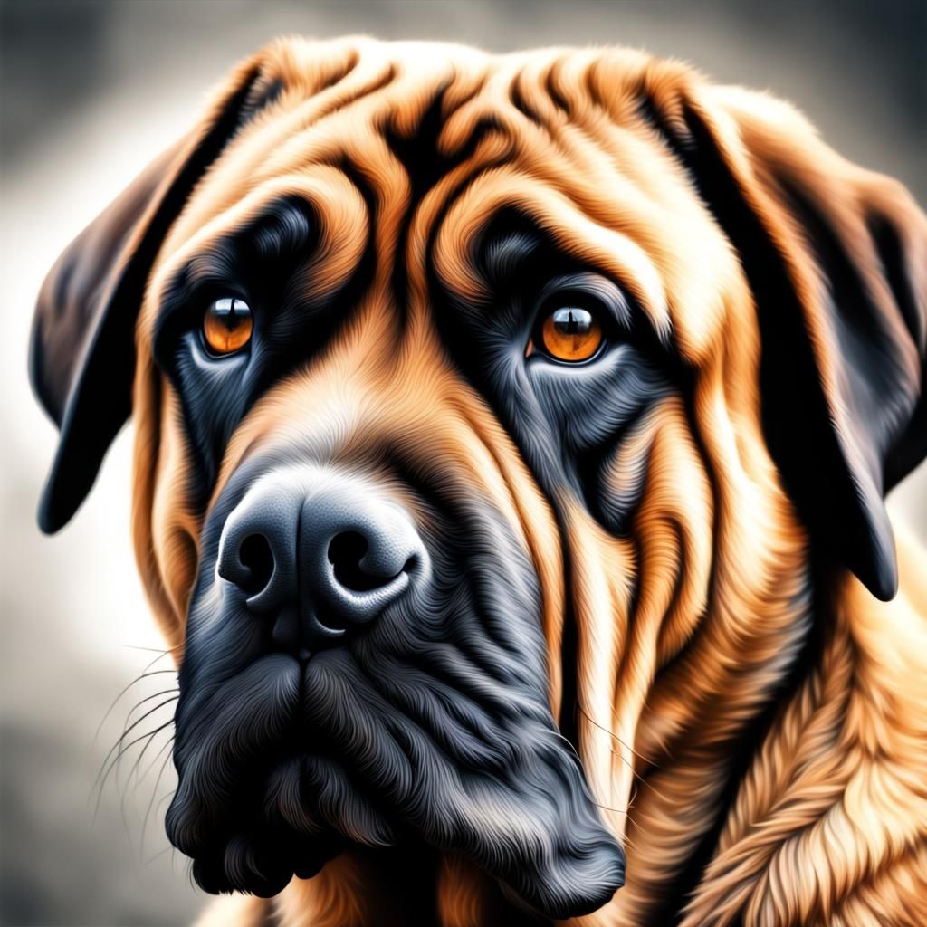 Hyperrealistic Mastiff Portrait in High Definition