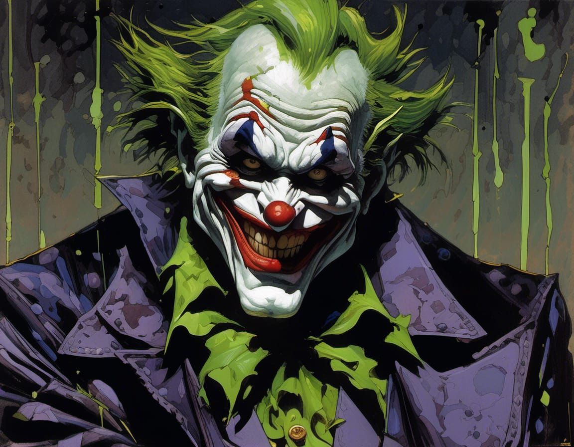 The Grinch as Joker in Noir Comic Art