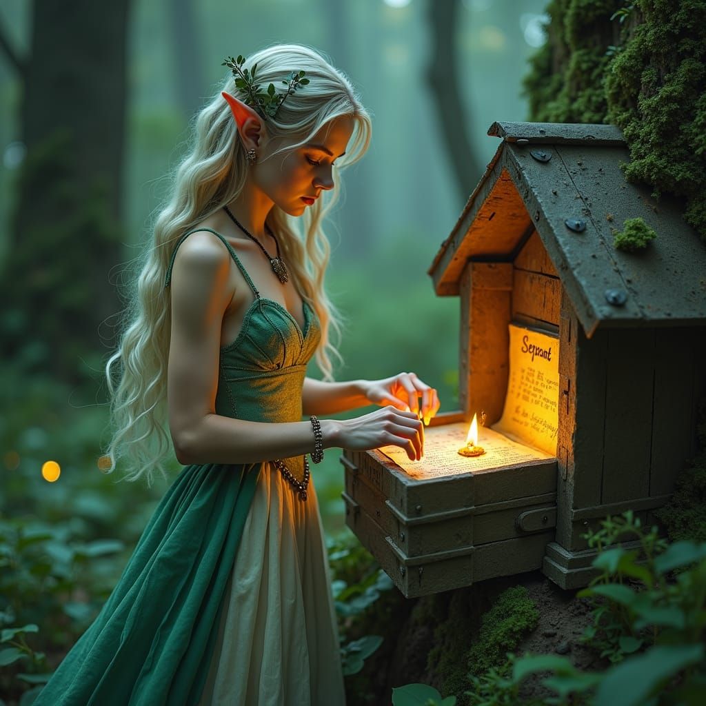 Enchanted Elf Discovery in Mystical Forest