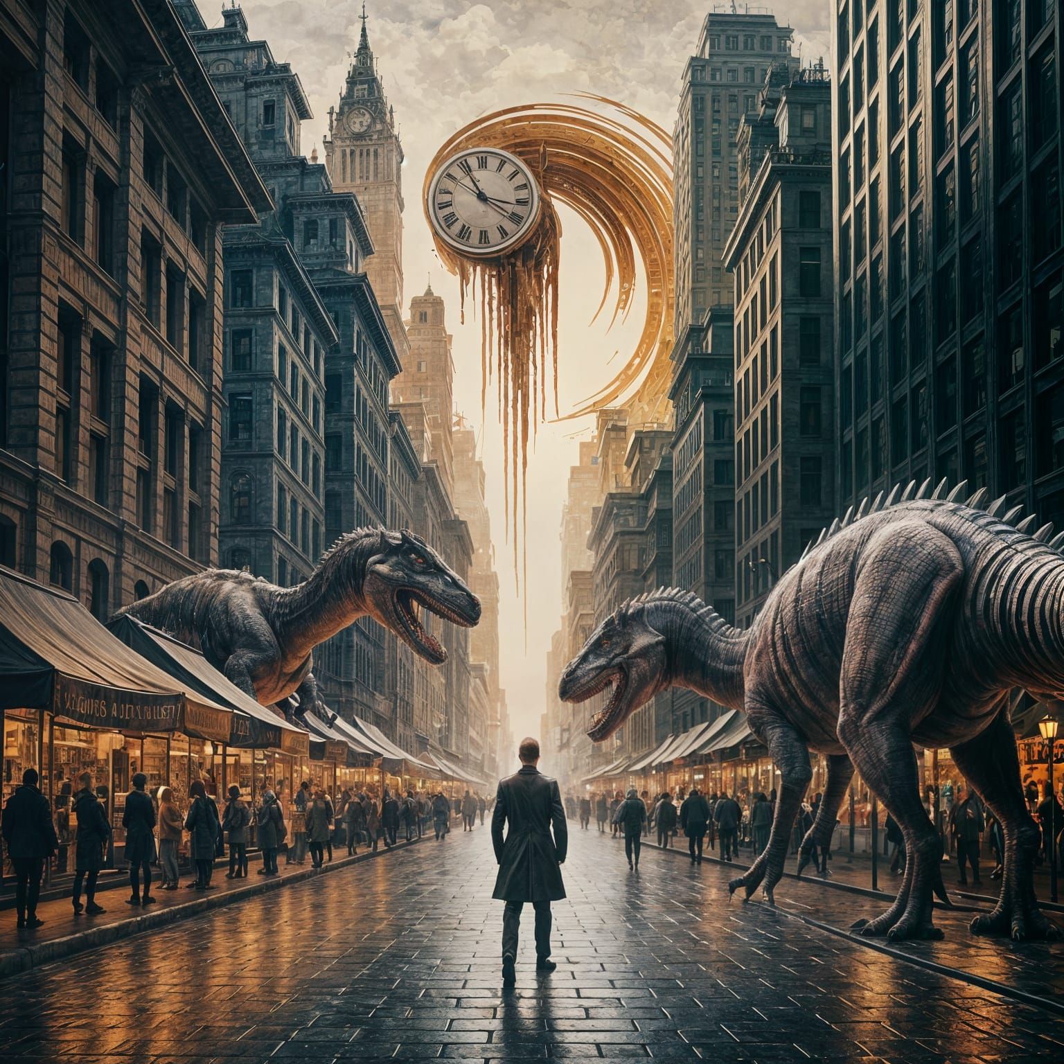 Ancient Marketplace Meets Future in Maximalist Digital Paint...