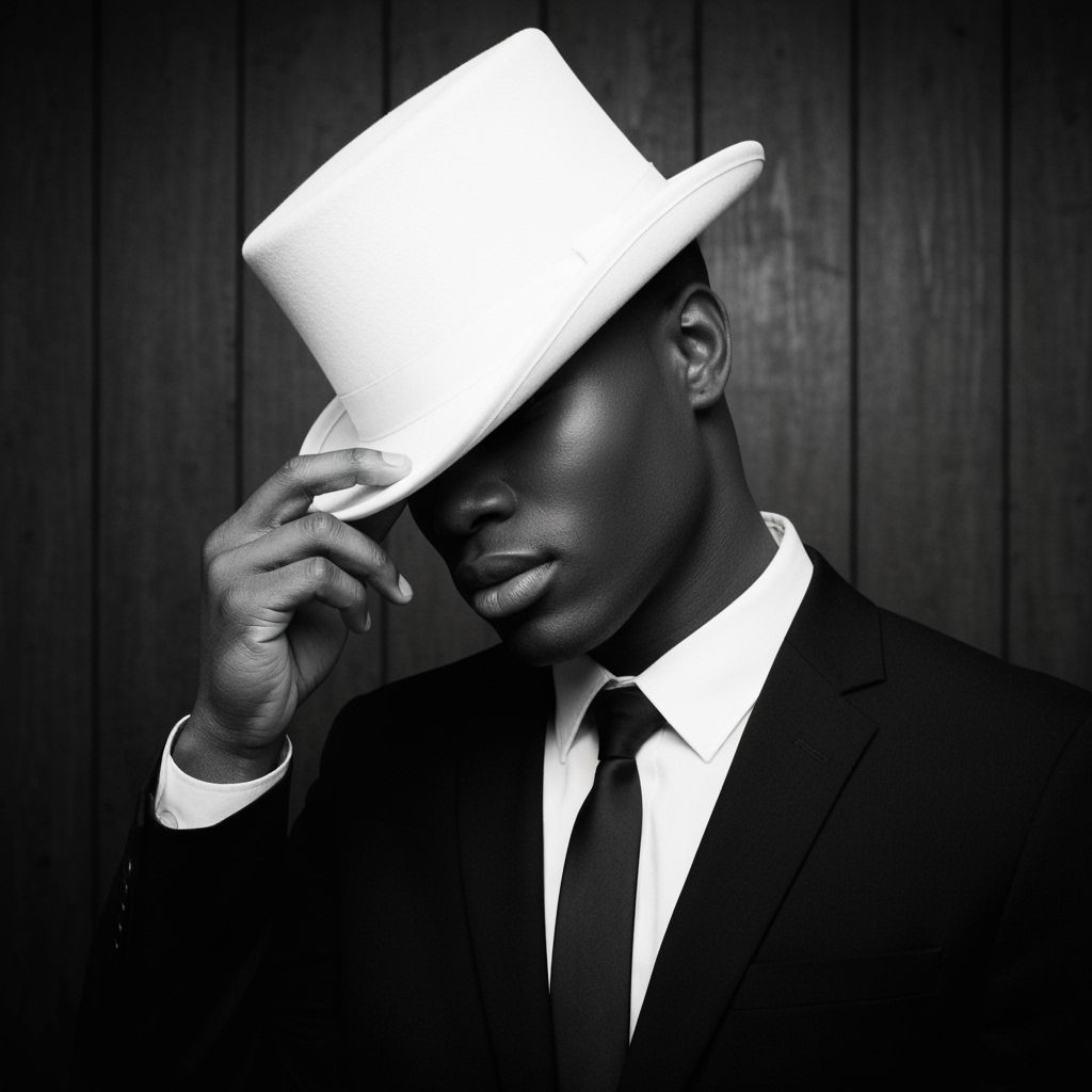 Victorian Top Hat Portrait of a Hidden Face